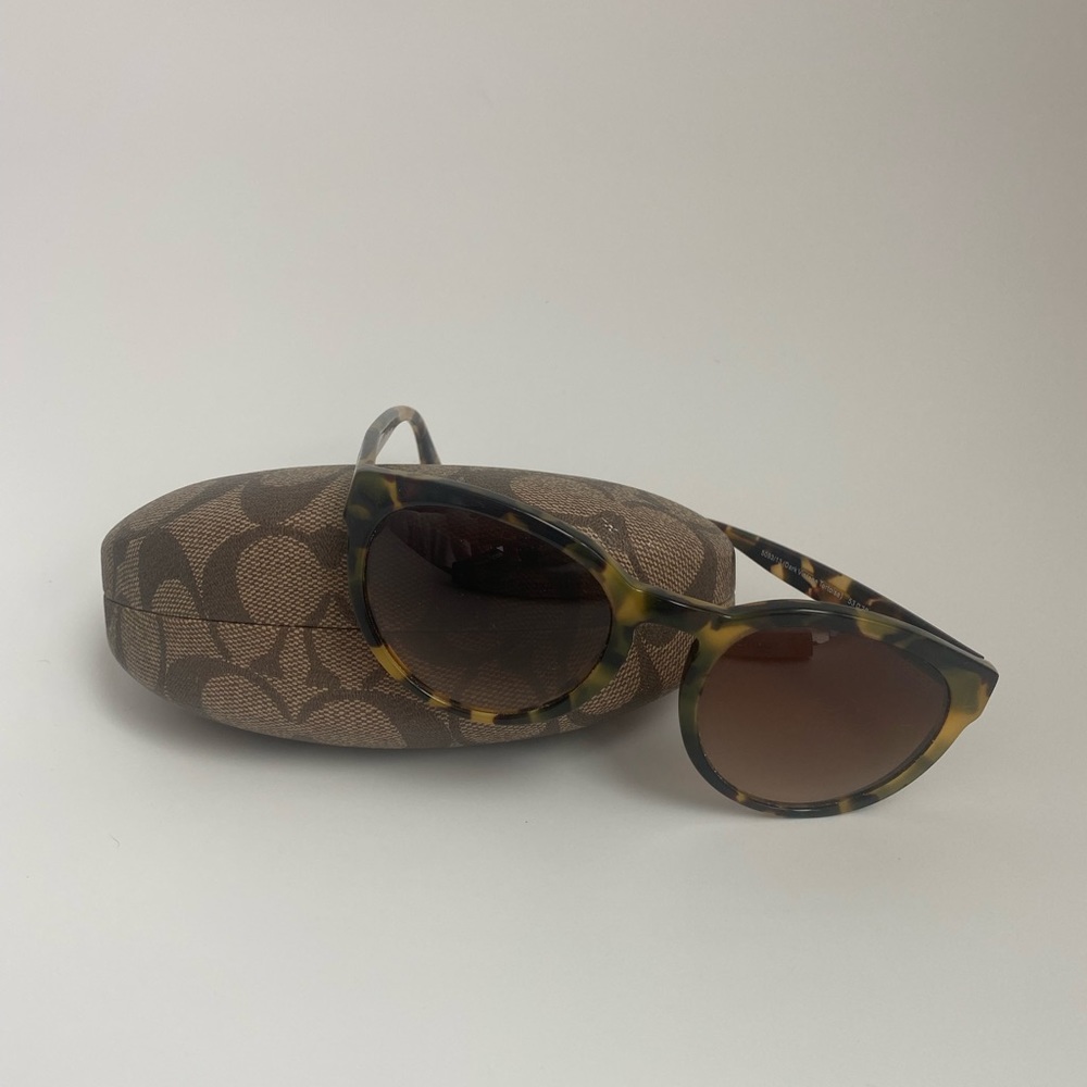 Coach brown tortoise sunglasses with case
